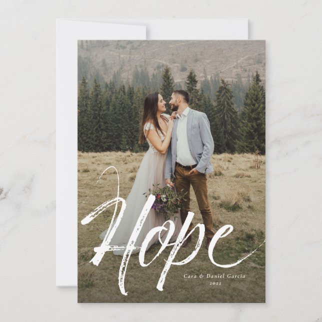 Hope simple holiday photo card (Front)