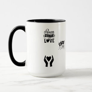 HOPE SIP OF PEACE White black accent Ceramic Mug