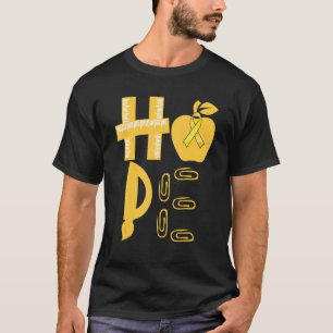 Hope Spina Bifida Awareness Yellow Ribbon Teacher T-Shirt
