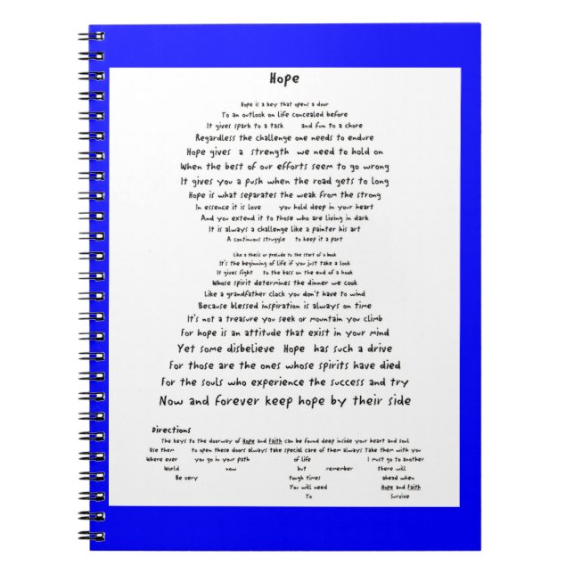Hope Spiral Notebook (Front)