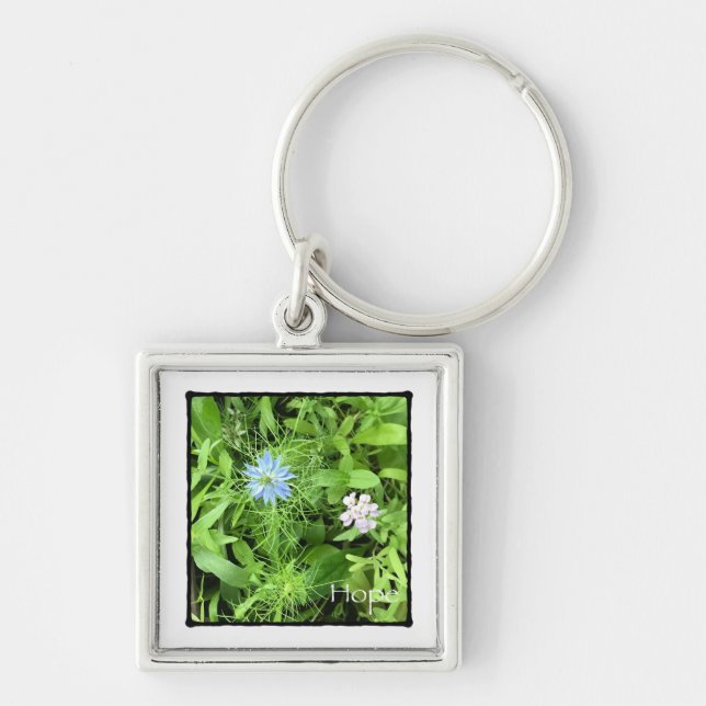 Hope Square Button Key Ring (Front)