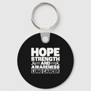 Hope Strength And Awareness Lung Cancer Awareness Key Ring