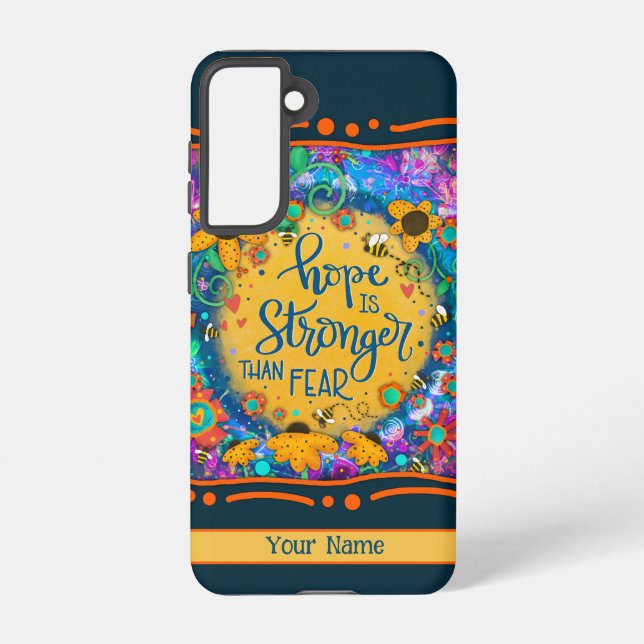 Hope Stronger Than Fear Inspirational Samsung Case (Back)
