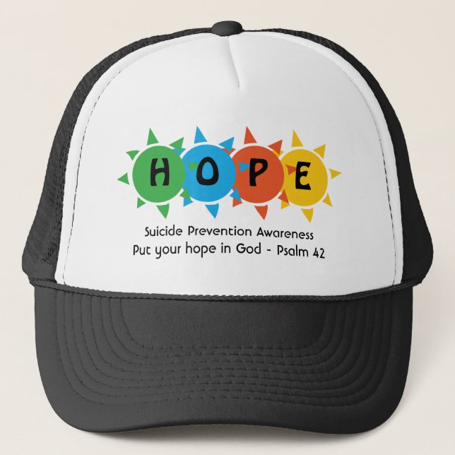 HOPE Suicide Prevention Custom Scripture Trucker Hat (Front)