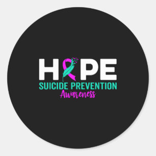 Hope Suicide Prevention Ribbon Depression Suicide  Classic Round Sticker