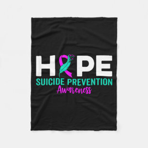 Hope Suicide Prevention Ribbon Depression Suicide  Fleece Blanket