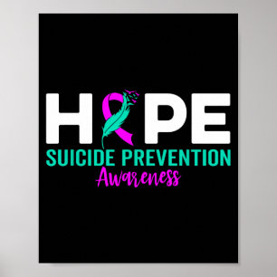 Hope Suicide Prevention Ribbon Depression Suicide  Poster