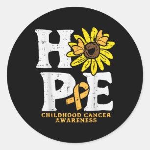 Hope Sunflower Childhood Cancer Awareness Men Wome Classic Round Sticker