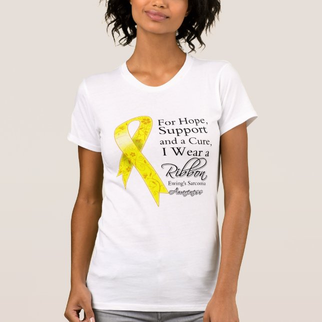 Hope Support Cure I Wear a Ribbon - Ewing Sarcoma T-Shirt (Front)