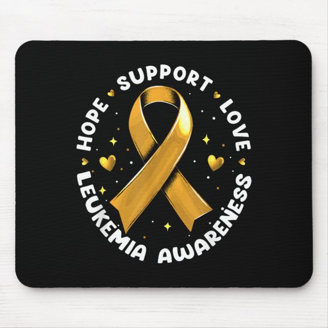 Hope Support Love Leukaemia Awareness Mouse Pad (Front)