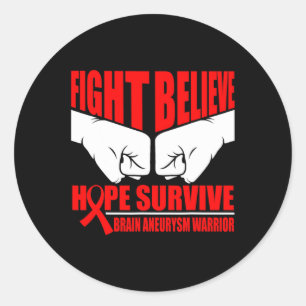 Hope Survive Brain Aneurysm Warrior  Classic Round Sticker