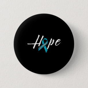 Hope Teal Ribbon Ptsd Awareness Outfit Gift Idea  6 Cm Round Badge