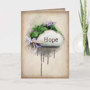 HOPE text carved in stone Card