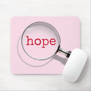 Hope Text Under Magnifying Glass Mouse Pad