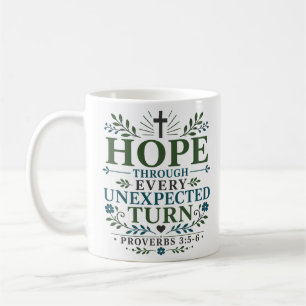 Hope Through Every Unexpected Turn Boho Christian  Coffee Mug
