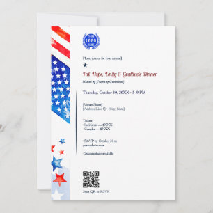 Hope Unity Gratitude Logo Flag Fundraiser Dinner Invitation