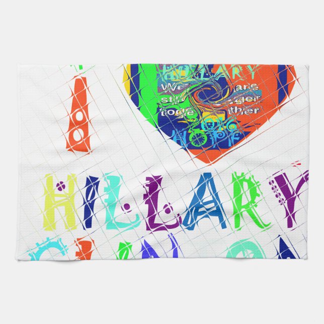 Hope Vote Blue  Lovely Reflection Amazing Hillary Tea Towel (Horizontal)