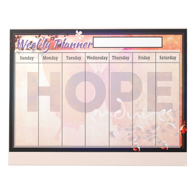Hope weekly planner sheets notepad (Front)
