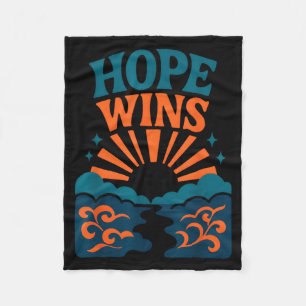 Hope Wins Romans 15_13 Sunrise Ocean Christian  Fleece Blanket