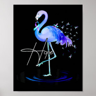 Hope With Flamingo Suicide Prevention Awareness  Poster