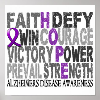 Hope Word Collage Alzheimer's Disease Poster