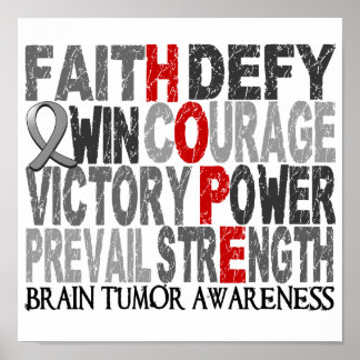 Hope Word Collage Brain Tumour Poster