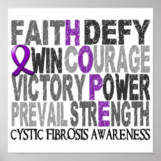 Hope Word Collage Cystic Fibrosis Poster