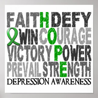 Hope Word Collage Depression Poster