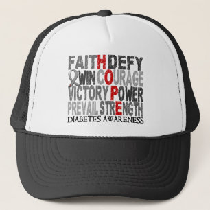 Hope Word Collage Diabetes Trucker Hat