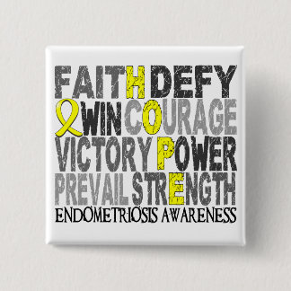 Hope Word Collage Endometriosis 15 Cm Square Badge