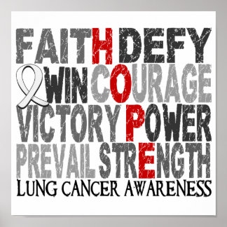 Hope Word Collage Lung Cancer Poster