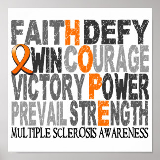 Hope Word Collage Multiple Sclerosis Poster