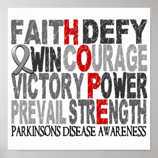 Hope Word Collage Parkinson's Disease Poster