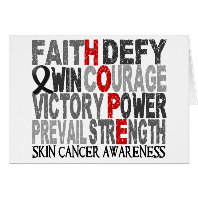 Hope Word Collage Skin Cancer (Front Horizontal)