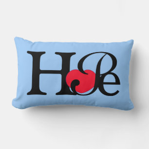 Hope Word Red Heart Lumbar Cushion