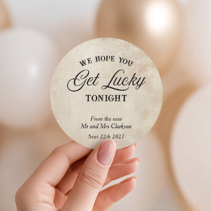 Hope You Get Lucky Wedding Lottery Classic Round Sticker