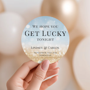 Hope You Get Lucky Wedding Lottery Classic Round Sticker