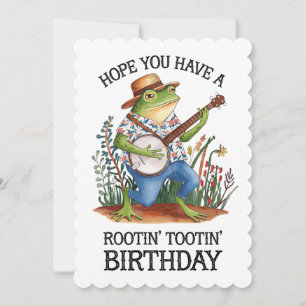 Hope You Have A Rootin' Tootin' Birthday Frog Invitation
