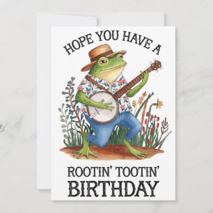 Hope You Have A Rootin' Tootin' Birthday Frog Invitation