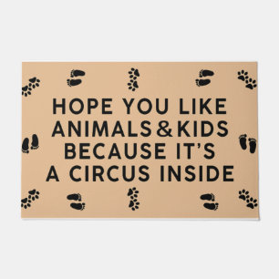 Hope You Like Animals And Kids mat, Funny Doormat