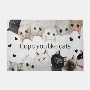 Hope You Like Cats, Cat Doormat, Cat Welcome Doormat