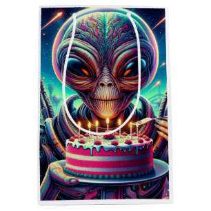 Hope Your Birthday is Out of this World Alien Medium Gift Bag