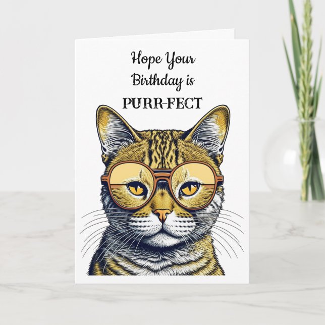 Hope your Birthday is Purr-fect Holiday Card (Front)
