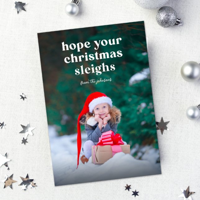 Hope Your Christmas Sleighs Flat Holiday Card (Hope Your Christmas Sleighs Flat Holiday Card)