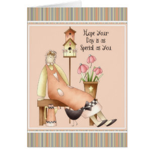 Hope Your Day is Soft Prim Doll Greeting Card