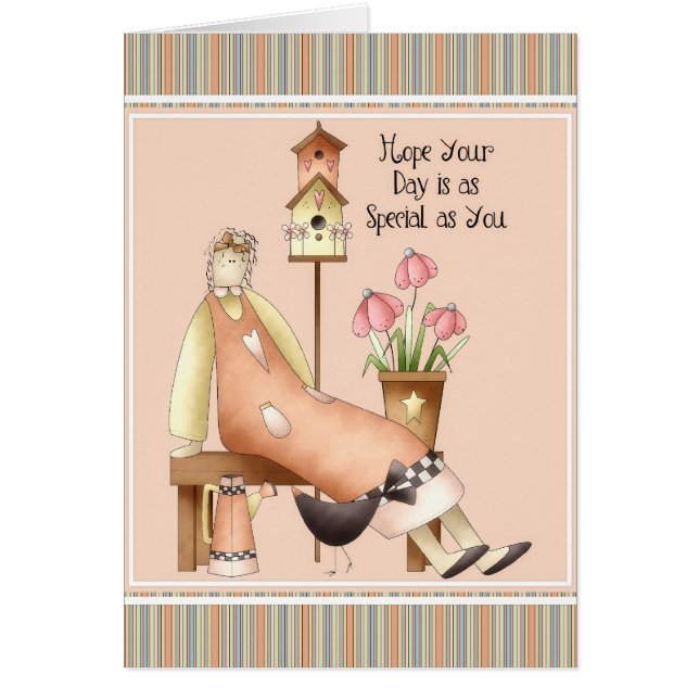 Hope Your Day is Soft Prim Doll Greeting Card (Front)