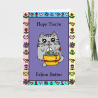 Hope You're Feline Better | Cat Pun