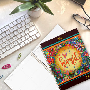 Hopeful Inspiring Pretty Floral Personalised Fun Planner