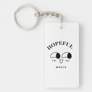 Hopeful Wreck Minimalist Typography Design Key Ring