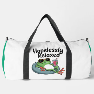 Hopelessly Relaxed Frog Chilling Out Duffle Bag